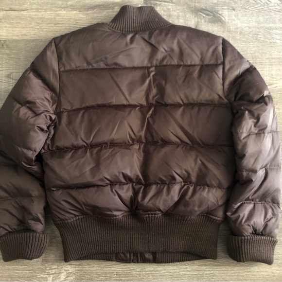 Old Navy Brown Down Feather Puffer Jacket - Picture 3 of 7